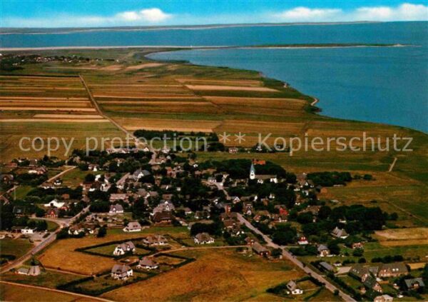 Nebel Amrum Nordseebad Fliegeraufnahme