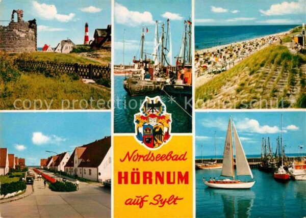 Hoernum Sylt Teilansichten Hafen Fischkutter Strand