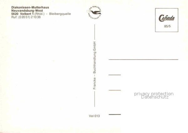 Neuvandsburg West Diakonissen Mutterhaus Altenheim Schule – Bild 2