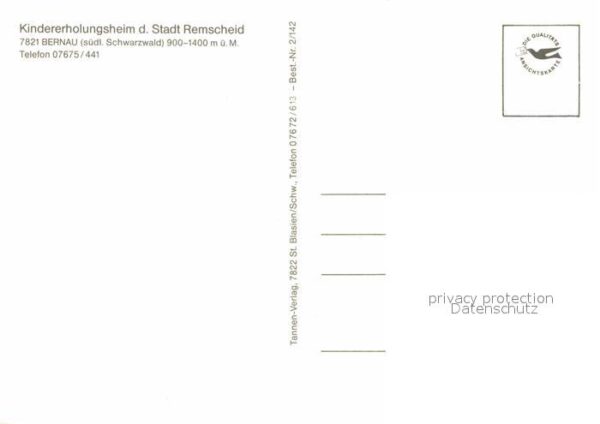 Bernau Schwarzwald Kindererholungsheim der Stadt Remscheid – Bild 2