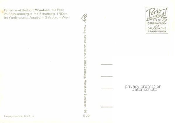 Mondsee Salzkammergut mit Schafberg Autobahn Salzburg Wien Fl – Bild 2