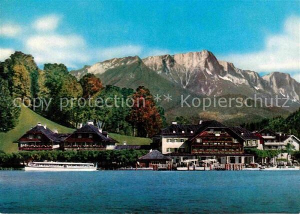 Koenigssee Hotel Schiffmeister mit Untersberg Berc