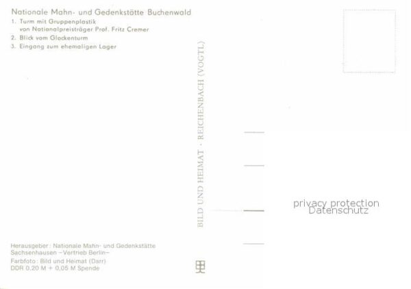 Buchenwald Weimar Nationale Mahn und Gedenkstätte Turm Gr – Bild 2