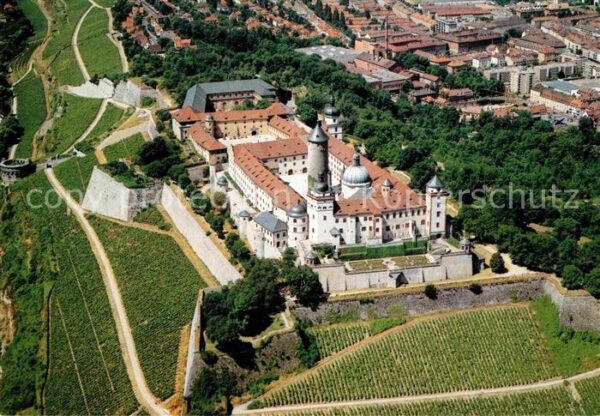 Wuerzburg Festung Marienberg Fliegeraufnahme