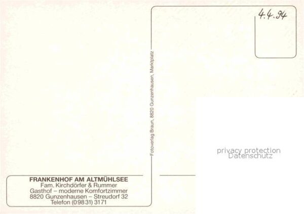 Streudorf Mittelfranken Gasthof Frankenhof am Altmühlsee – Bild 2
