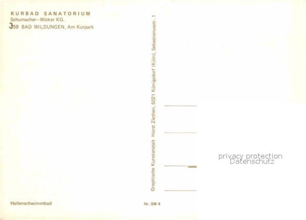 Bad Wildungen Kurbad Sanatorium Hallenbad – Bild 2