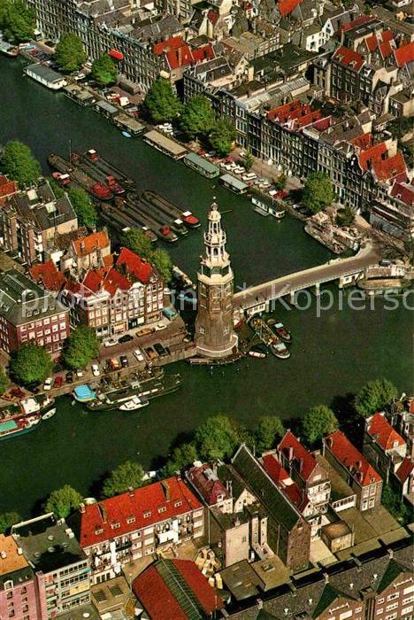 Amsterdam Niederlande Fliegeraufnahme des Montelbaanturms und