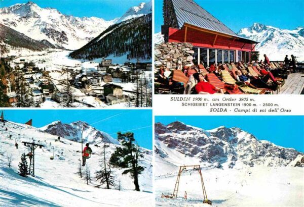 Sulden Solda Skigebiet Langenstein Bergrestaurant