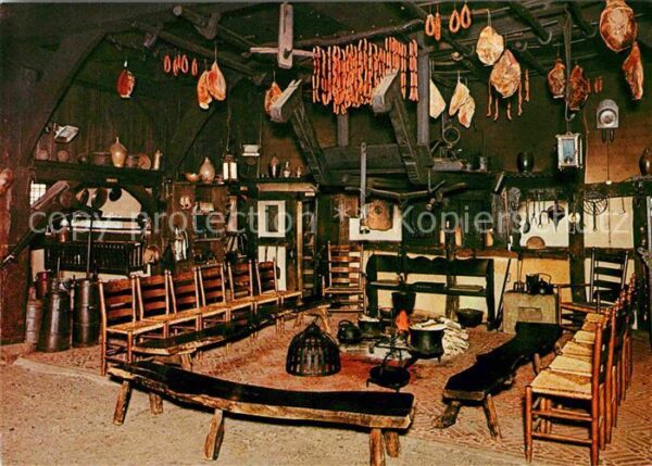 Muenster Westfalen Freilichtmuseum Herdstelle im Mühlenhau