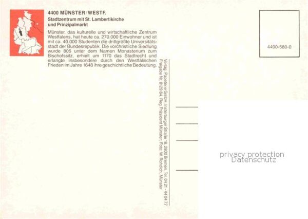 Muenster Westfalen Stadtzentrum St Lamberti Kirche Prinzip – Bild 2