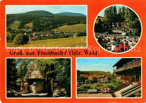 Fischbach Waltershausen Blick zum Grossen Inselsberg Bergbühne