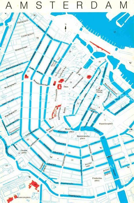 Amsterdam Niederlande Centrum Stadtplan