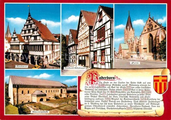 Paderborn Rathaus Fachwerkhäuser Dom Kaiserpfalz