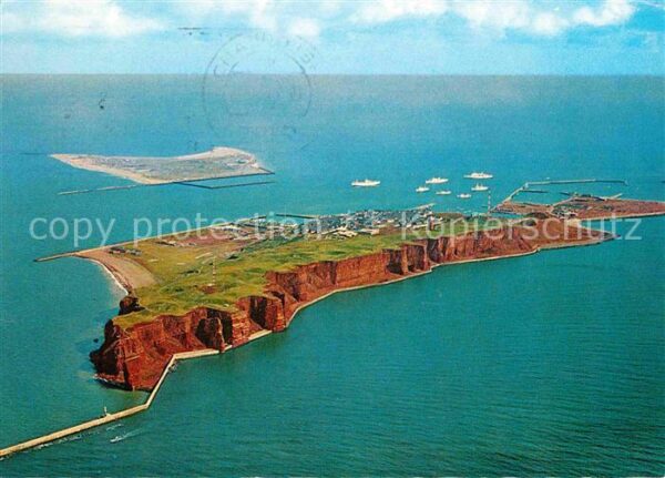 Helgoland Insel und Düne Fliegeraufnahme