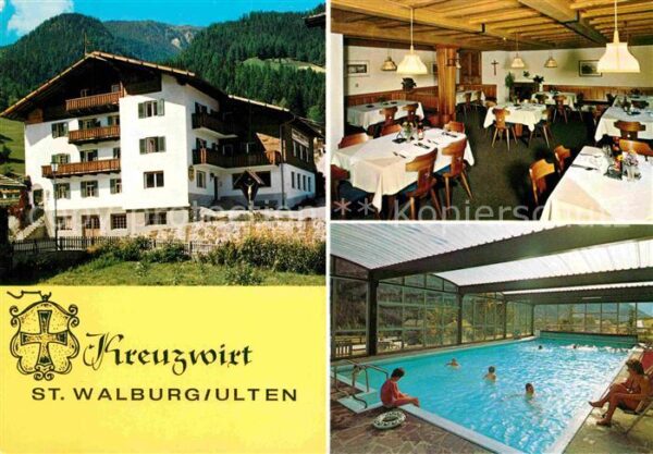 St Walburg Suedtirol Kreuzwirt Gastraum Schwimmbad