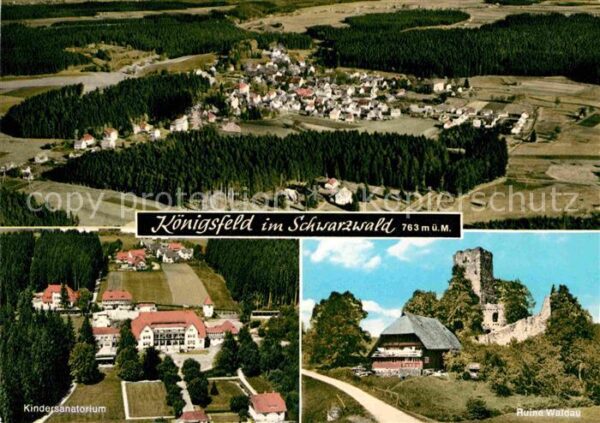 Koenigsfeld Schwarzwald Fliegeraufnahme Kindersanatorium Ruine