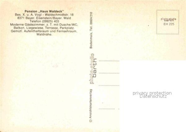 Bayerisch Eisenstein Pension Haus Waldeck Gaststube – Bild 2