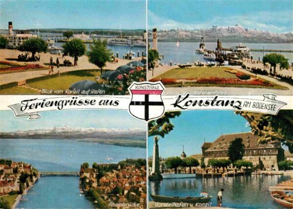 Konstanz Bodensee Hafenpartie Hafeneinfahrt Rheinbrücke G
