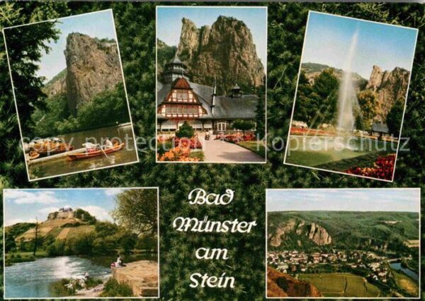 Bad Muenster Stein Ebernburg Teilansichten Panorama Fontäne