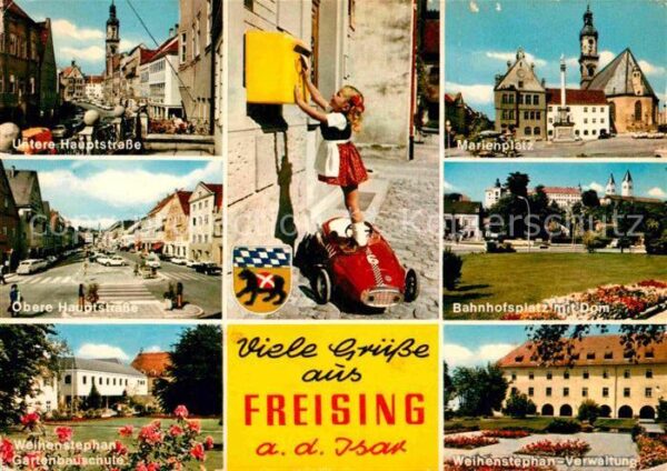 Freising Oberbayern Hauptstrasse Marienplatz Bahnhofsplatz