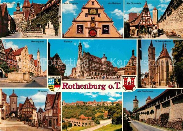 Rothenburg Tauber Markusturm Alte Kunstuhr Rathaus Alte S