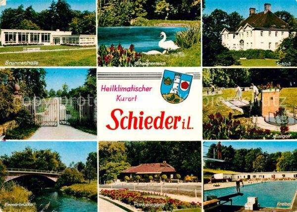 Schieder-Schwalenberg Brunnenhalle Schwanenteich Schloss Mini