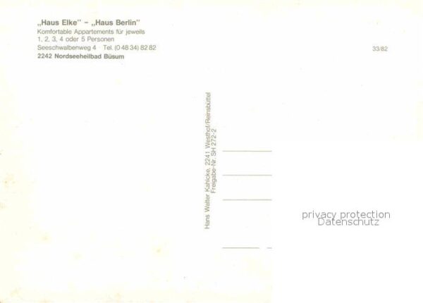 Buesum Nordseebad Haus Elke und Haus Berlin Fliegeraufnah – Bild 2