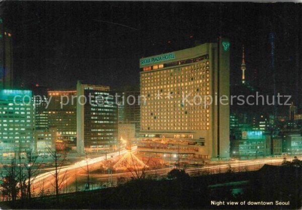 Seoul Night view of downtown Seoul Plaza Hote
