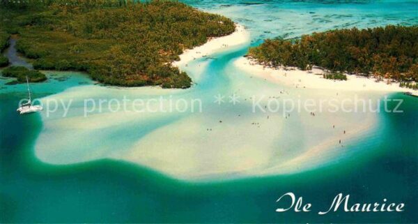 Mauritius Luftaufnahme Strand Boot