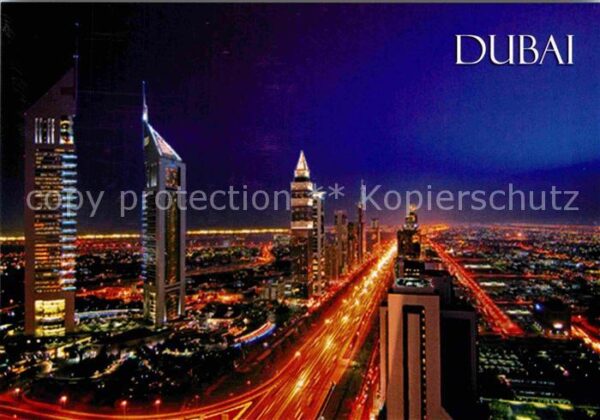 Dubai Luftaufnahme Nacht