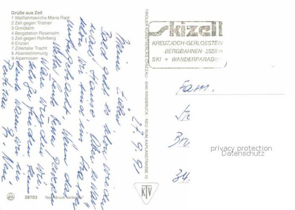 Zell Ziller Tirol Wallfahrtskirche Maria Rast Tristner Gr – Bild 2