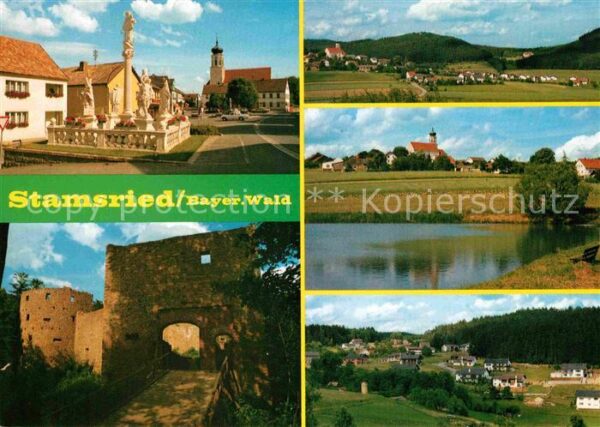 Stamsried Mariensäule Panorama Burgruine Kürnburg