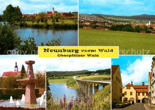 Neunburg Wald Rathaus Panorama See Brücke Brunnen
