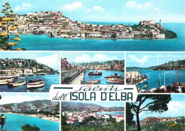 Isola d Elba Panorama Bootshafen