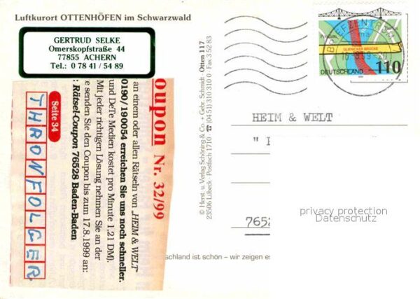 Ottenhoefen Schwarzwald Katholische Kirche Allerheiligenstraße – Bild 2