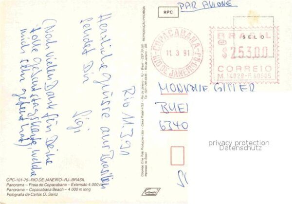 Rio de Janeiro Strand Hotelanlagen Luftaufnahme – Bild 2