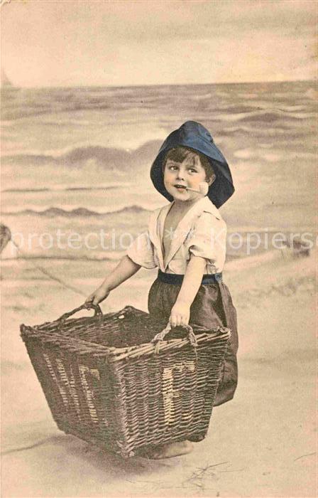 Kinder Child Enfants Fischer Pfeife Korb