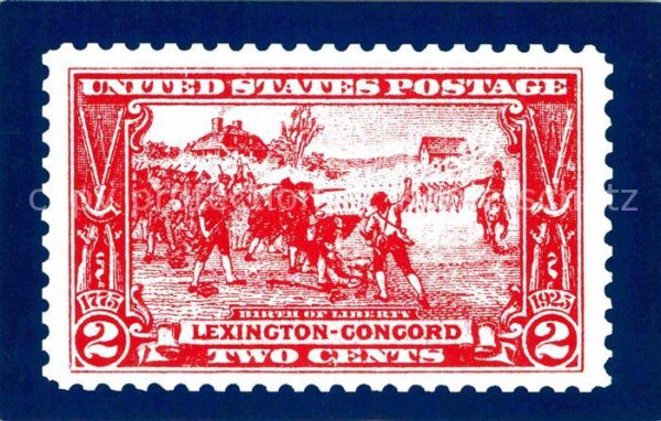 Briefmarken auf Postkarte Stamp Birth of Liberty United States Ba