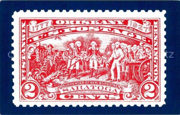 Briefmarken auf Postkarte U.S. Postage Stamp The Burgoyne Campaig
