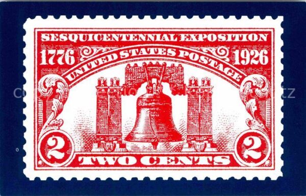Briefmarken auf Postkarte U.S. Postage Stamp The Liberty Bell
