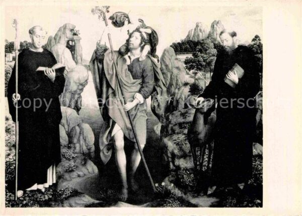 Kuenstlerkarte Alte Kuenstler Hans Memling Triptyque de Saint Christo