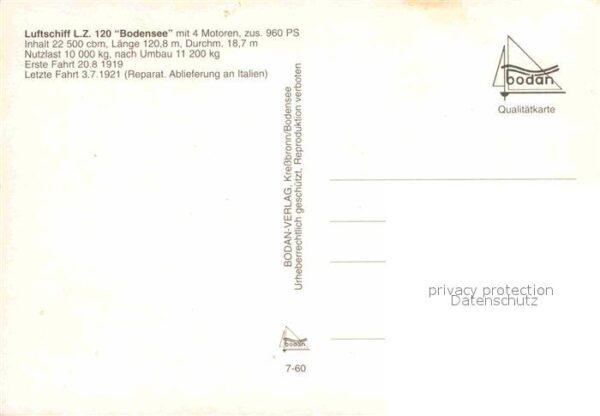 Zeppelin Luftschiff L.Z. 120 Bodensee – Bild 2