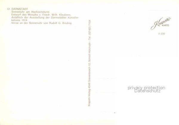 Uhren Sonnenuhr Hochzeitsturm Darmstadt – Bild 2