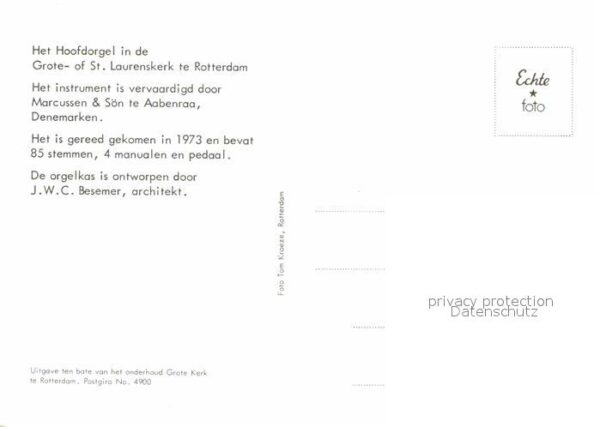 Kirchenorgel St. Laurenskerk Rotterdam – Bild 2