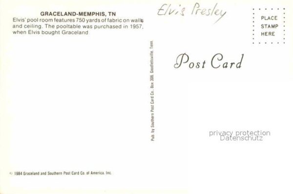 Persoenlichkeiten Elvis Presley Graceland Memphis Pool Ro – Bild 2