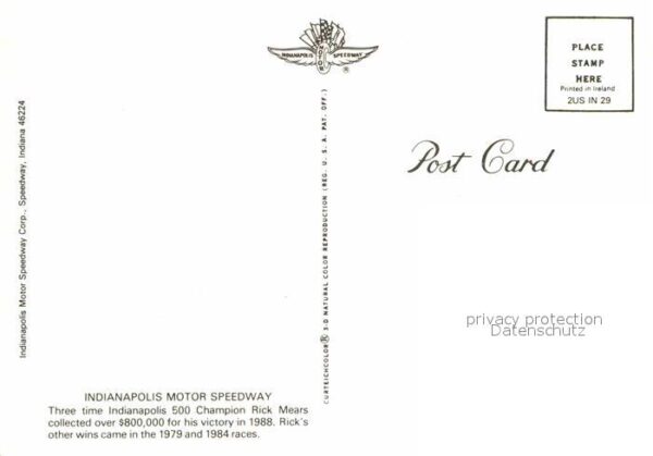 Autorennen Indianapolis Motor Speedway Rick Mears – Bild 2
