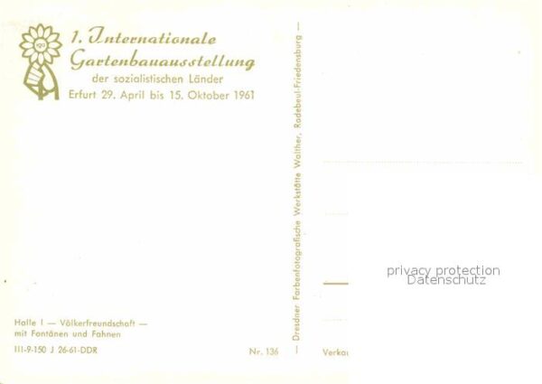 Gartenbauaustellung IGA Erfurt Halle 1 Völkerfreundschaft – Bild 2