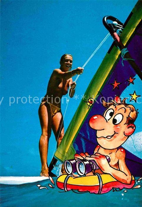 Segeln Windsurfen Humor Fernglas Riviera Adria