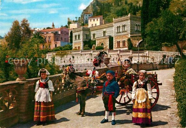 Trachten Italien Sizilien Kinder Eselkarre Sicilia Carre