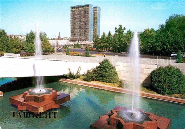 Taschkent Usbekistan Brunnen Hochhaus